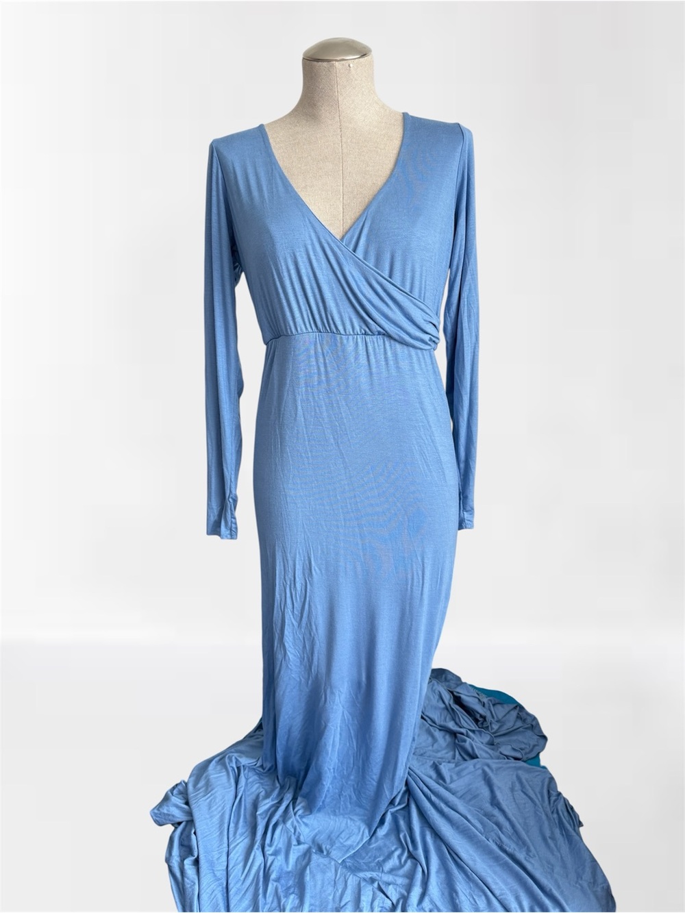 J&L Designs Boutique Blue Maternity Photoshoot Mermaid Gown | Size XL